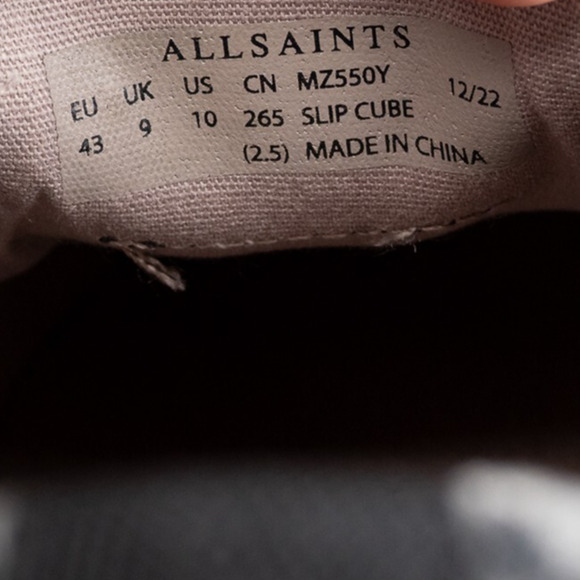 Allsaints London Spitalfields Slip On Cube Low Top Sneakers Men's 10 US 43 EU - Picture 5 of 9